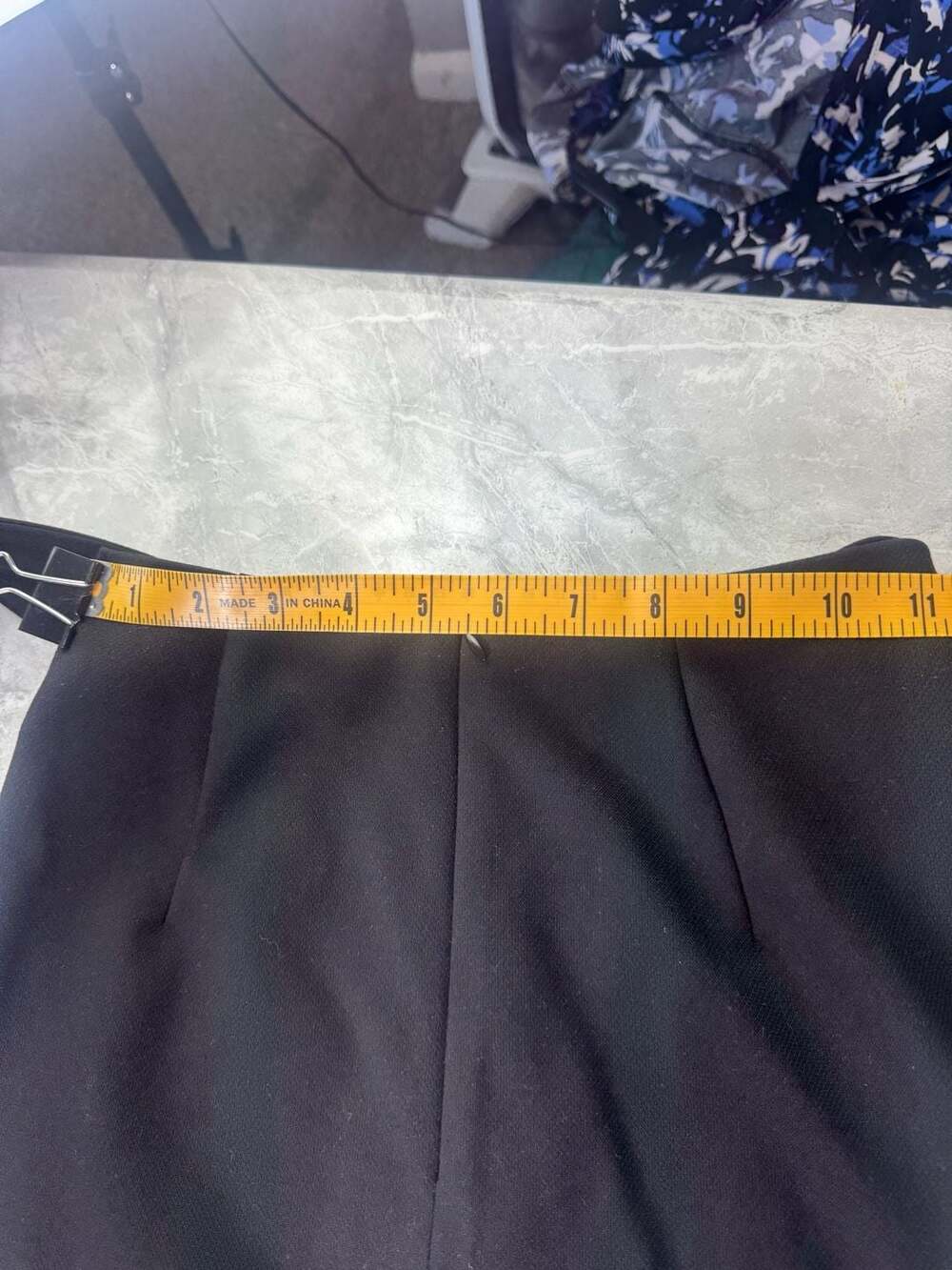 Mango MNG Black Belted Midi‎ Pencil Skirt with Back Slit Size XXS - Picture 7 of 13